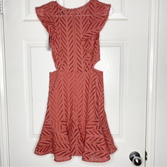 Bardot Revolve Aria Ruffle Eyelet Mini Dress NWT - Picture 9 of 15